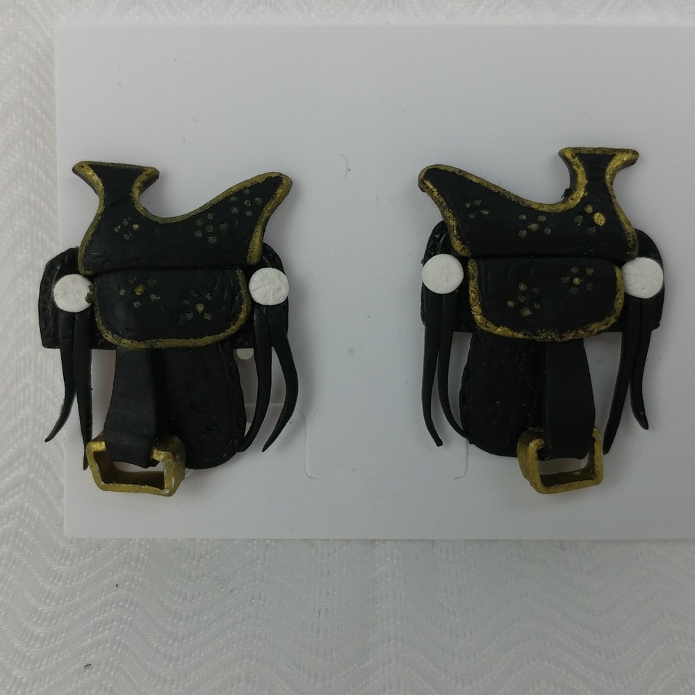 Plastic Saddle Shaped Earrings